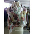 pure cashmere print worsted scarf